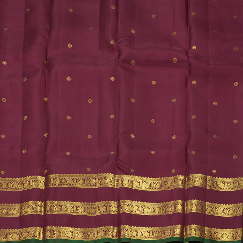 Hayagrivas Handloom Maroon Kanjivaram Silk Saree with Burgundy Border SSKBF61E2-12