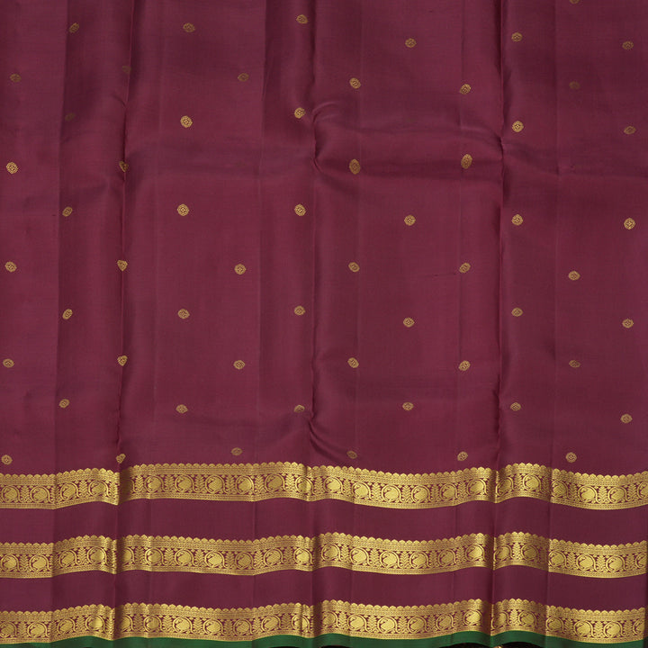 Hayagrivas Handloom Maroon Kanjivaram Silk Saree with Burgundy Border SSKBF61E2-12
