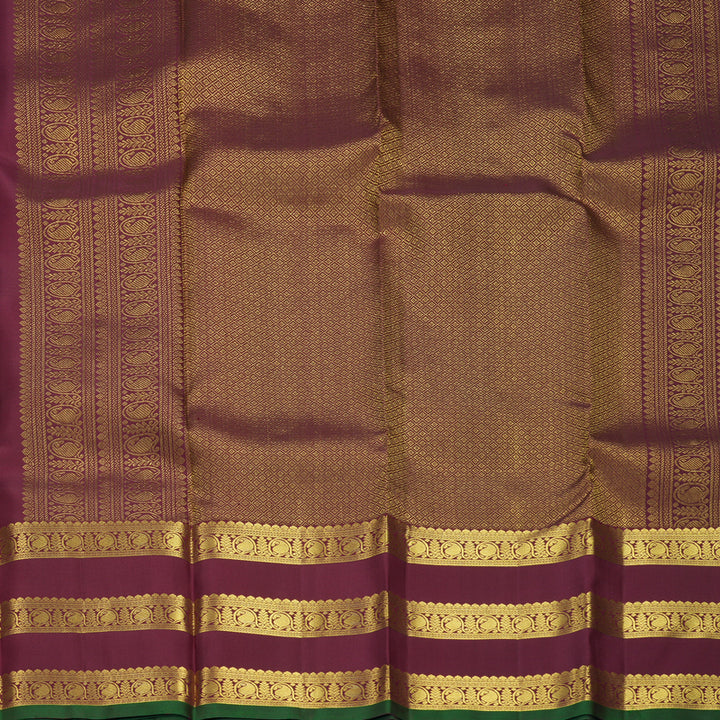 Hayagrivas Handloom Maroon Kanjivaram Silk Saree with Burgundy Border SSKBF61E2-12