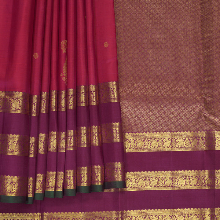 Hayagrivas Handloom Rusty Pink Kanjivaram Silk Saree with Vadamalli Border SSKBF61E2-16