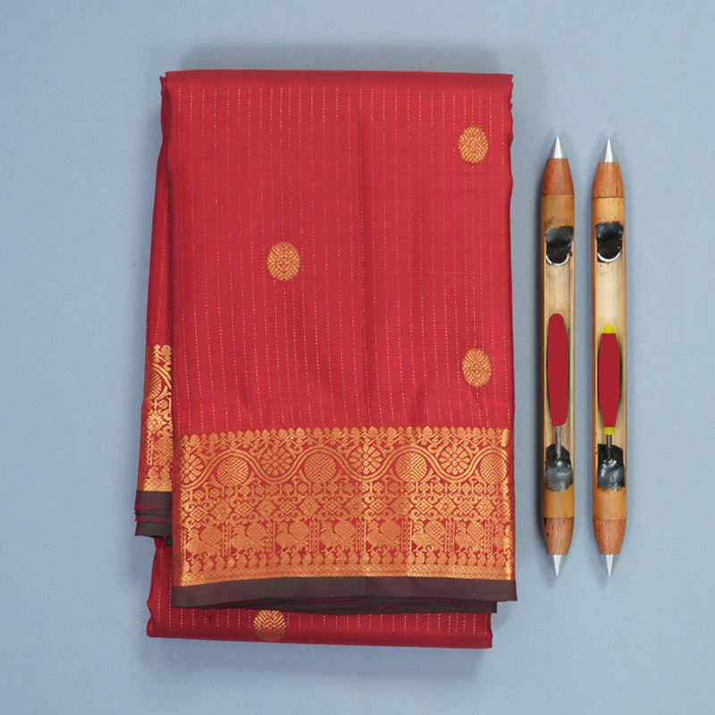 Hayagrivas Handloom Maroon Kanjivaram Silk Saree SSKBF61E2-2