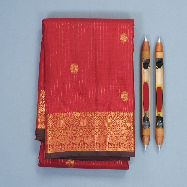 Hayagrivas Handloom Maroon Kanjivaram Silk Saree SSKBF61E2-2