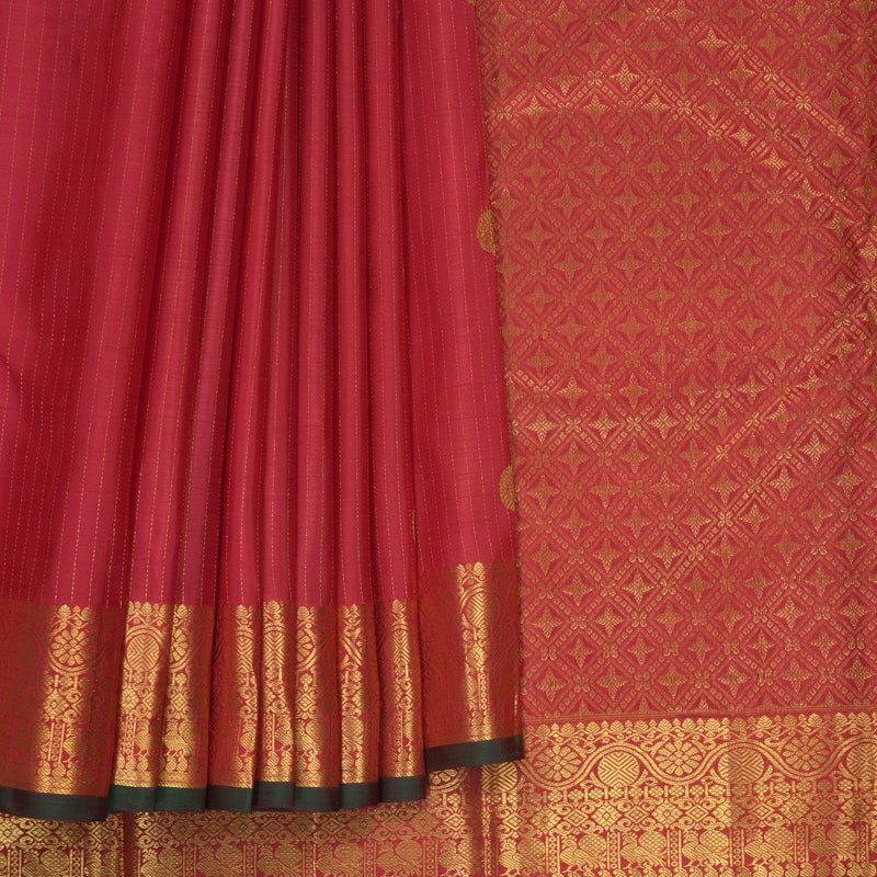 Hayagrivas Handloom Maroon Kanjivaram Silk Saree SSKBF61E2-2