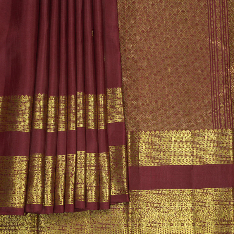 Hayagrivas Handloom Maroon Kanjivaram Silk Saree SSKBF61E2-25