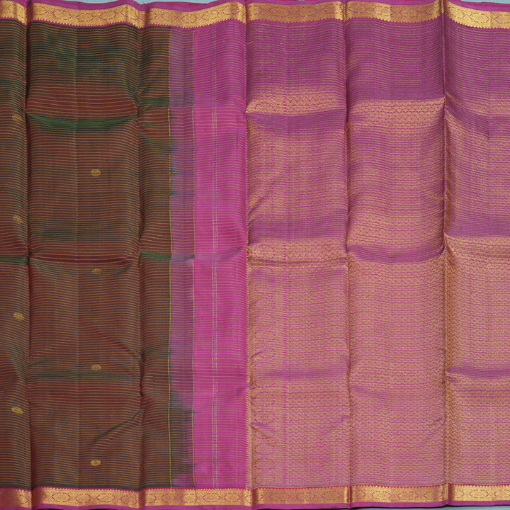 Hayagrivas Handloom Manthalir Kanjivaram Silk Saree with Purple Border SSKBF61E3-2