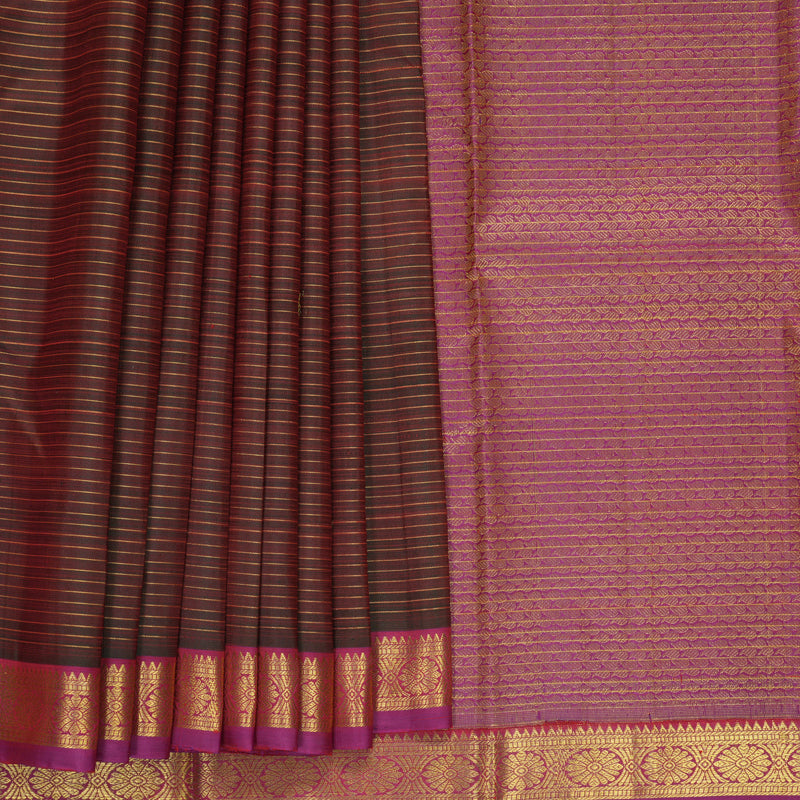 Hayagrivas Handloom Manthalir Kanjivaram Silk Saree with Purple Border SSKBF61E3-2