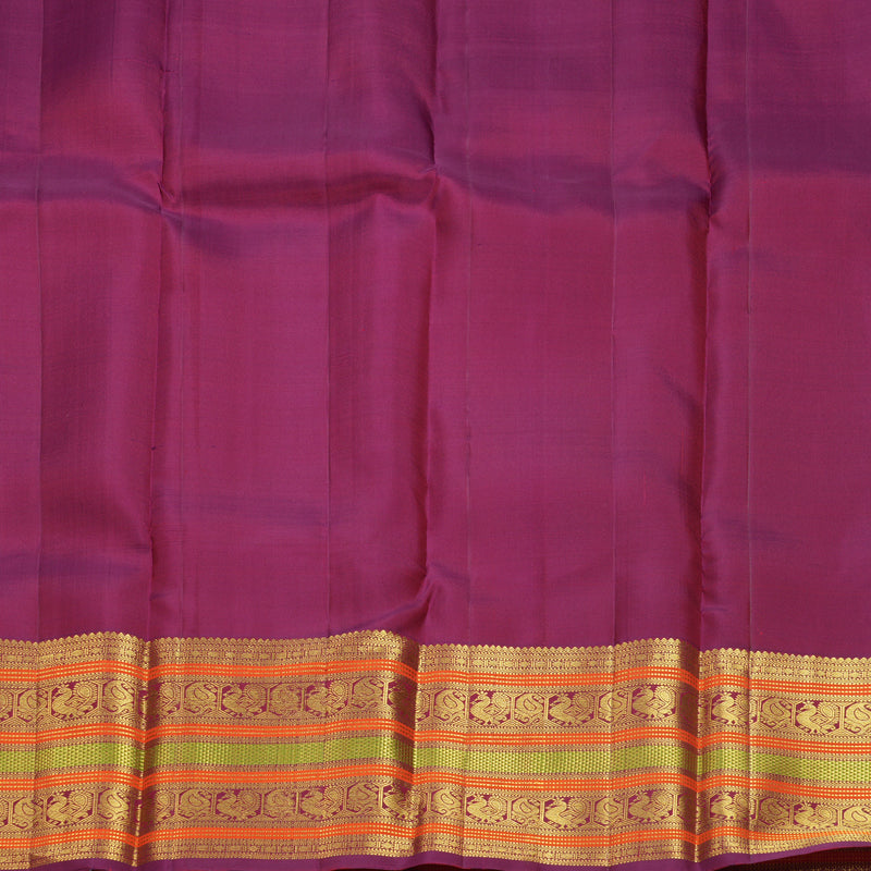 Hayagrivas Handloom Maroon Kanjivaram Silk Saree with Purple Border SSKBF61E4-2