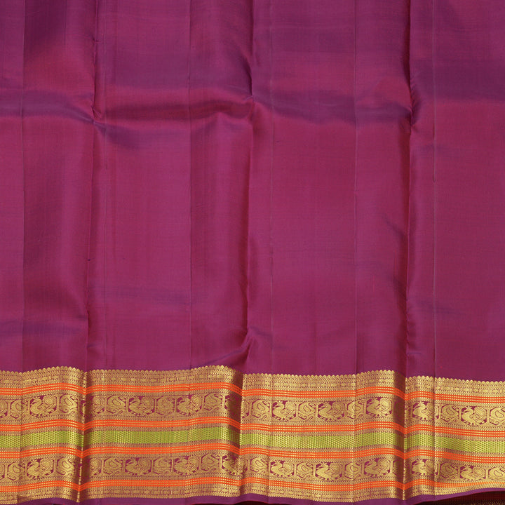 Hayagrivas Handloom Maroon Kanjivaram Silk Saree with Purple Border SSKBF61E4-2