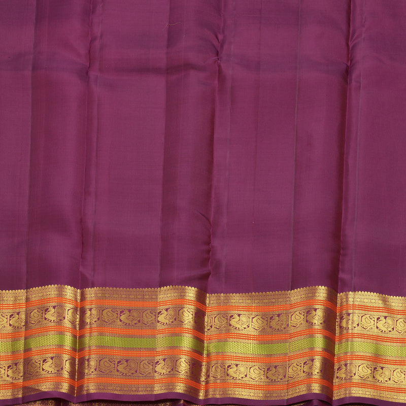 Hayagrivas Handloom Dual Tone (Blue &amp; Red) Kanjivaram Silk Saree with Vadamalli Purple Border SSKBF61E4-3