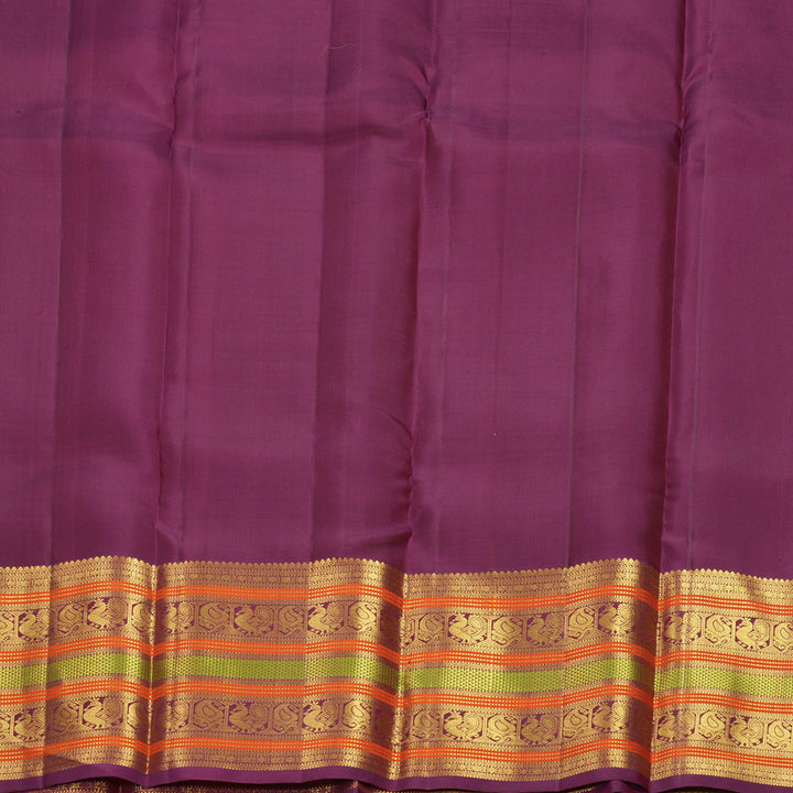 Hayagrivas Handloom Dual Tone (Blue &amp; Red) Kanjivaram Silk Saree with Vadamalli Purple Border SSKBF61E4-3