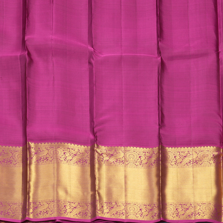 Hayagrivas Handloom Bottle Green Kanjivaram Silk Saree with Magenta Border SSKBF61E5-2