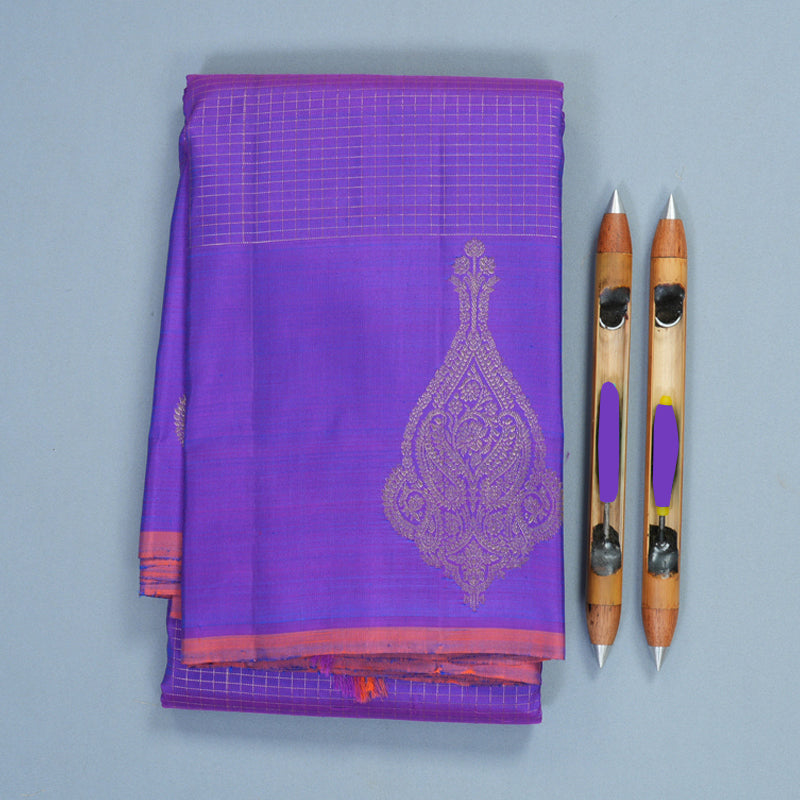 Hayagrivas Handloom Purple Kanjivaram Silk Saree SSKBF61E6-13