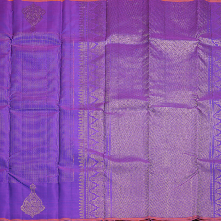 Hayagrivas Handloom Purple Kanjivaram Silk Saree SSKBF61E6-13