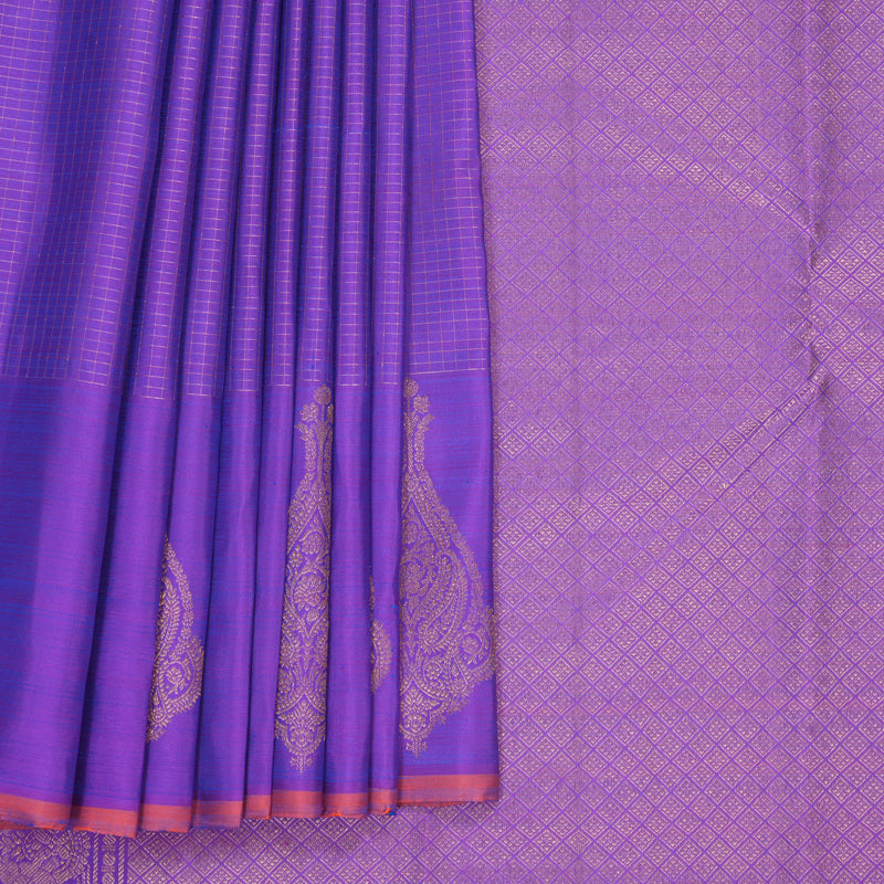 Hayagrivas Handloom Purple Kanjivaram Silk Saree SSKBF61E6-13