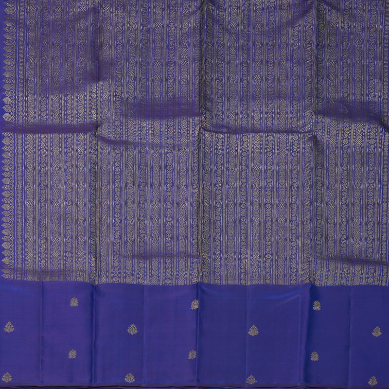 Hayagrivas Handloom Aqua Blue Kanjivaram Silk Saree with Ink Blue Border SSKBF61E6-3