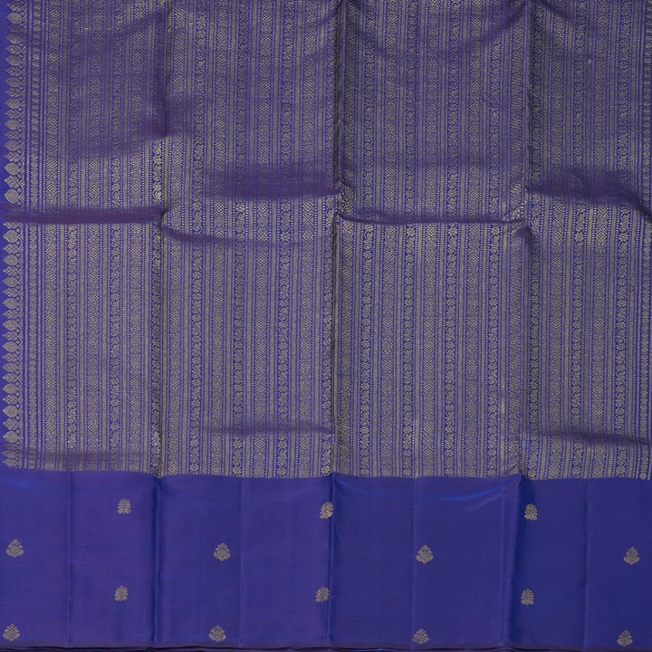 Hayagrivas Handloom Aqua Blue Kanjivaram Silk Saree with Ink Blue Border SSKBF61E6-3