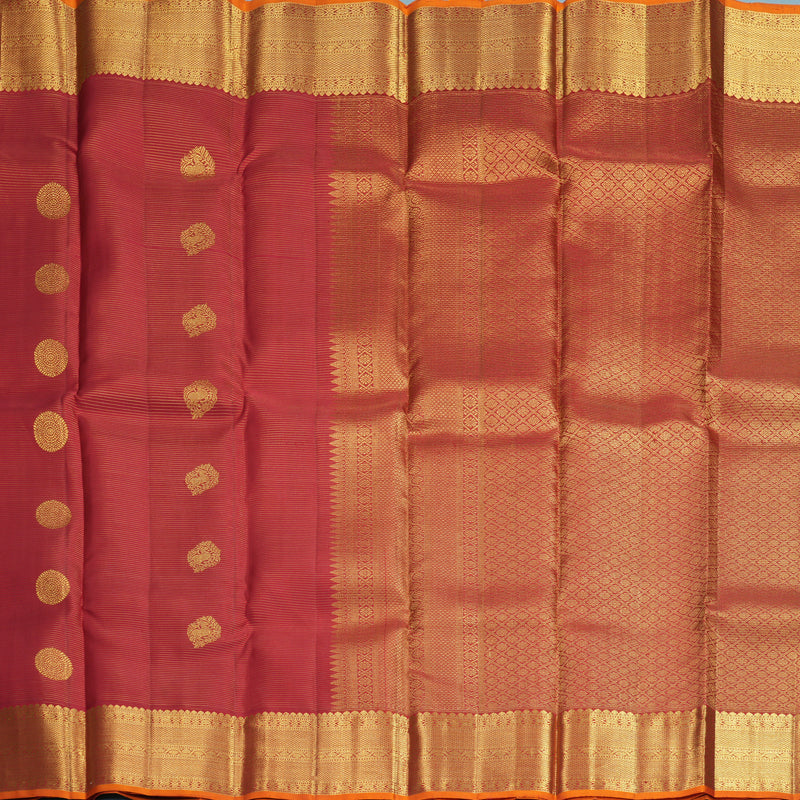 Hayagrivas Handloom Maroon Kanjivaram Silk Saree SSKBF61E6-7