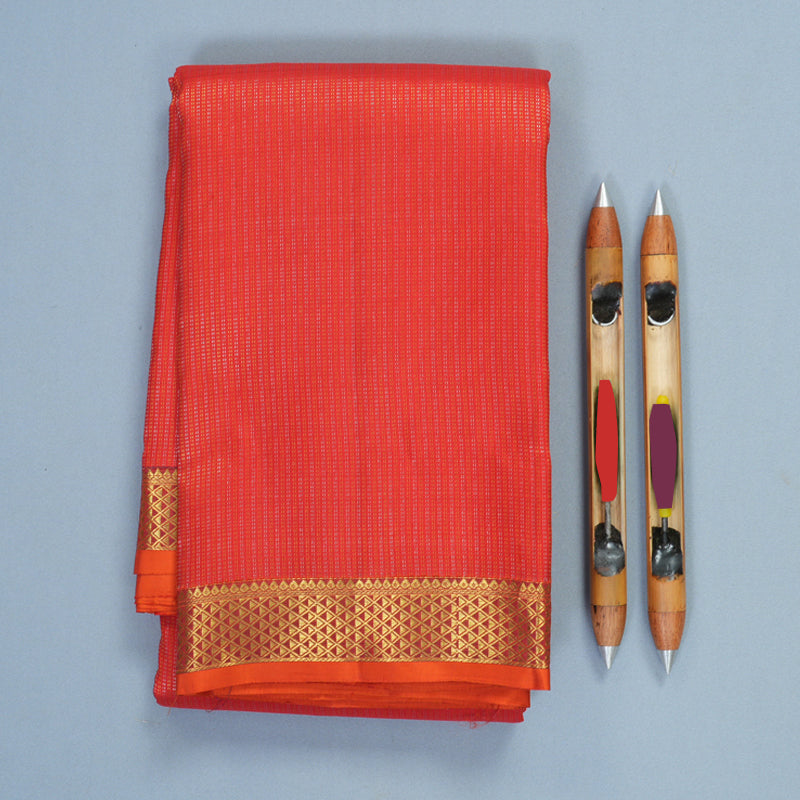 Hayagrivas Handloom Red Kanjivaram Silk Saree with Wine Maroon Border SSKBF61E8-2