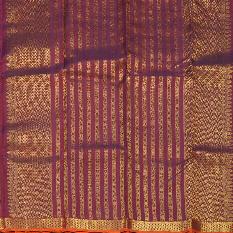 Hayagrivas Handloom Red Kanjivaram Silk Saree with Wine Maroon Border SSKBF61E8-2