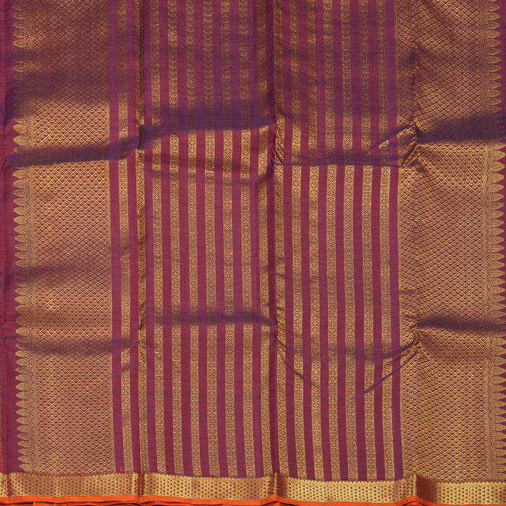 Hayagrivas Handloom Red Kanjivaram Silk Saree with Wine Maroon Border SSKBF61E8-2