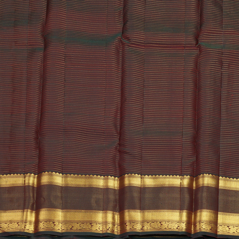 Hayagrivas Handloom Brick Red Kanjivaram Silk Saree with Manthalir Brown Border SSKBF61E9-2