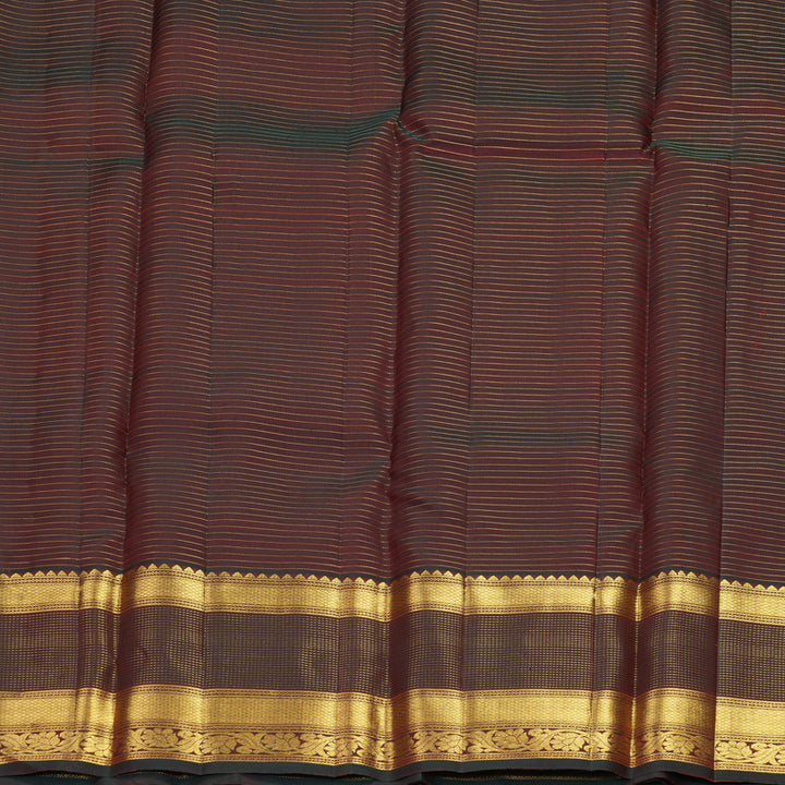 Hayagrivas Handloom Brick Red Kanjivaram Silk Saree with Manthalir Brown Border SSKBF61E9-2