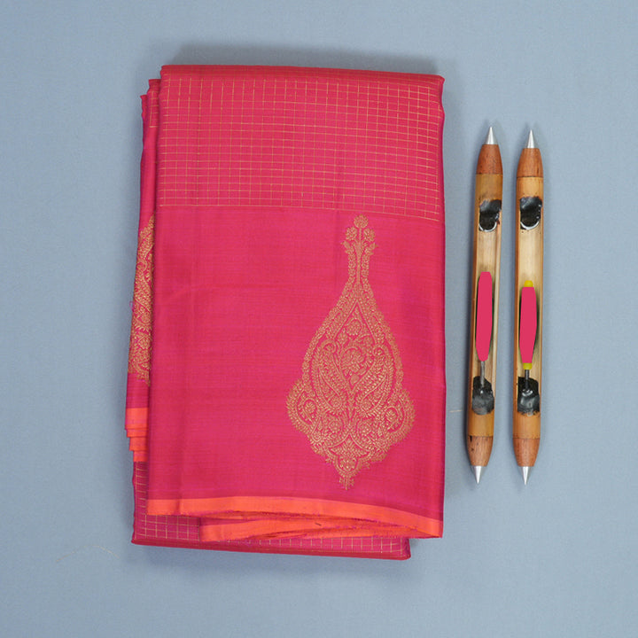 Hayagrivas Handloom Pink Kanjivaram Silk Saree SSKBF67E12-2