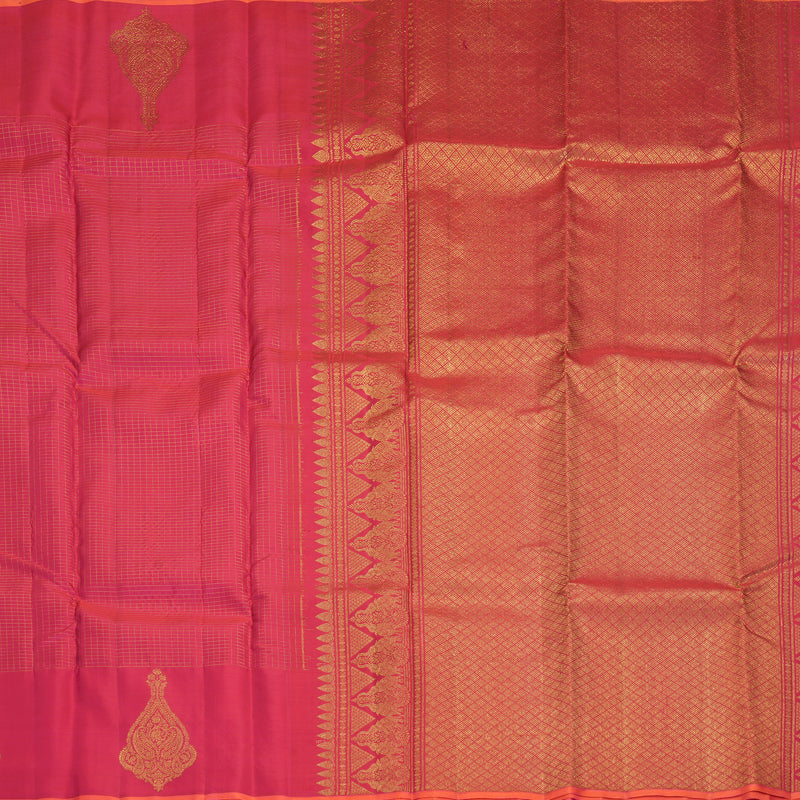 Hayagrivas Handloom Pink Kanjivaram Silk Saree SSKBF67E12-2