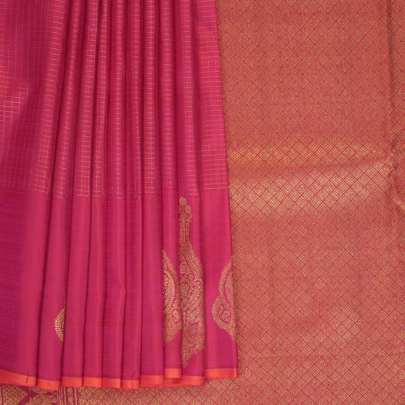 Hayagrivas Handloom Pink Kanjivaram Silk Saree SSKBF67E12-2