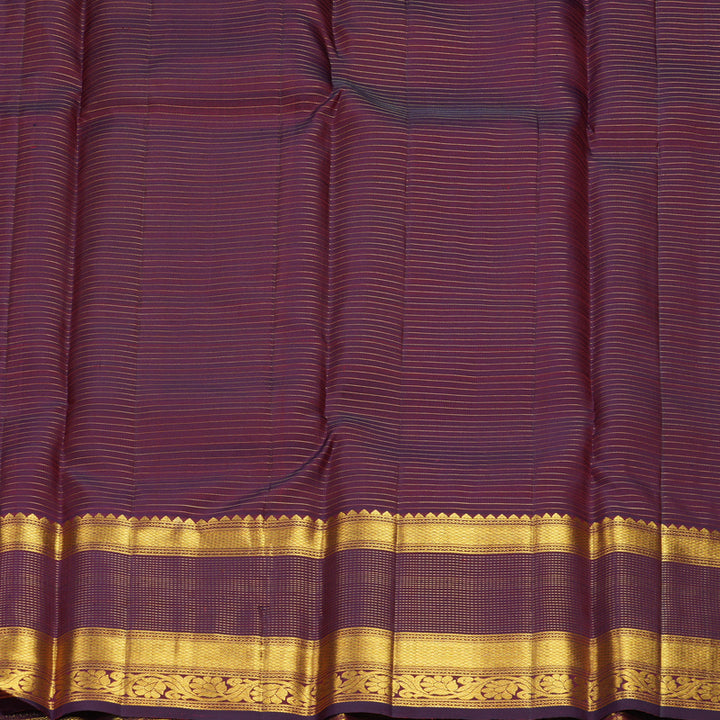 Hayagrivas Handloom Brick Red Kanjivaram Silk Saree with Wine Purple Border SSKBF67E13-3