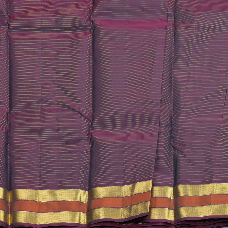 Hayagrivas Handloom Green Kanjivaram Silk Saree with Rust Orange Border SSKBF67E13-8