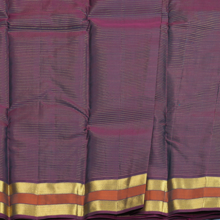 Hayagrivas Handloom Green Kanjivaram Silk Saree with Rust Orange Border SSKBF67E13-8