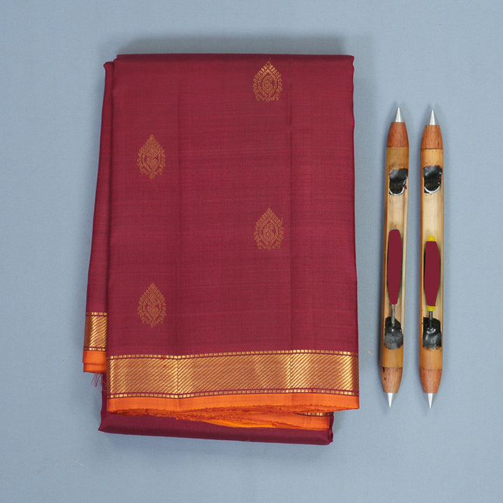 Hayagrivas Handloom Pinkish-Maroon Kanjivaram Silk Saree SSKBF67E2-3