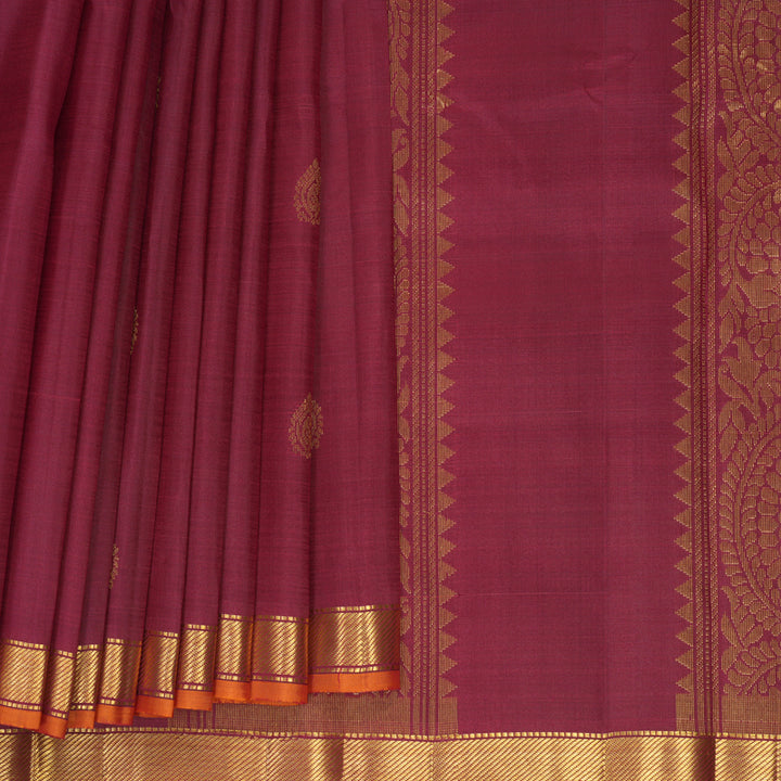 Hayagrivas Handloom Pinkish-Maroon Kanjivaram Silk Saree SSKBF67E2-3