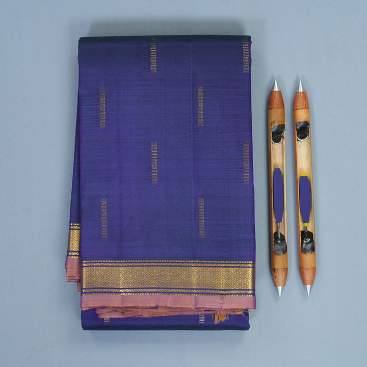 Hayagrivas Handloom Dual Tone (Mayilkazhuthu &amp; Purple) Kanjivaram Silk Saree SSKBF67E2-7
