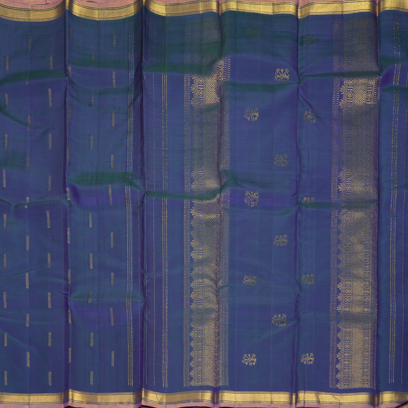 Hayagrivas Handloom Dual Tone (Mayilkazhuthu &amp; Purple) Kanjivaram Silk Saree SSKBF67E2-7