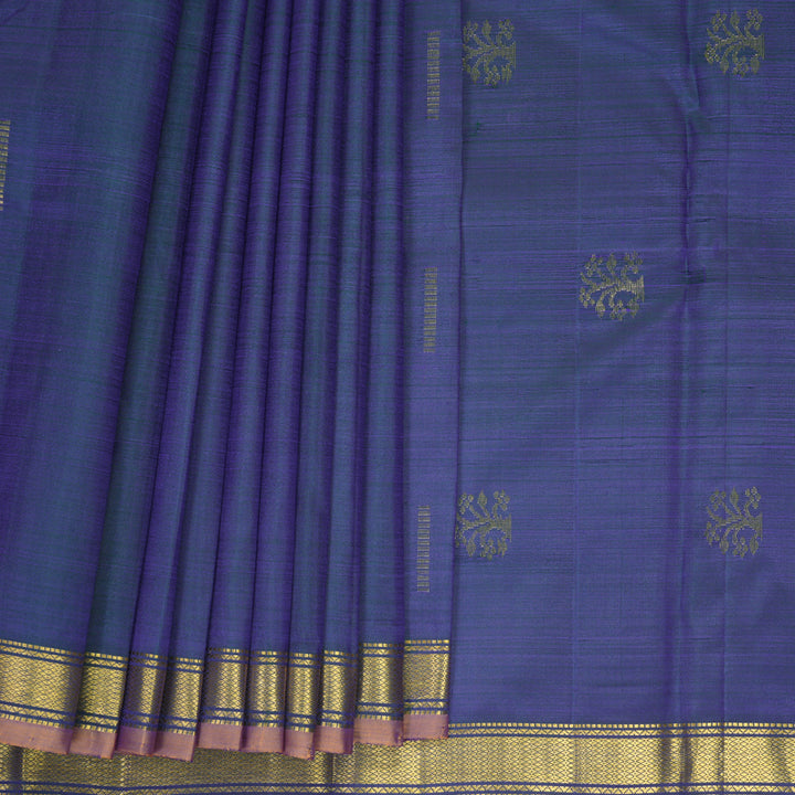 Hayagrivas Handloom Dual Tone (Mayilkazhuthu &amp; Purple) Kanjivaram Silk Saree SSKBF67E2-7