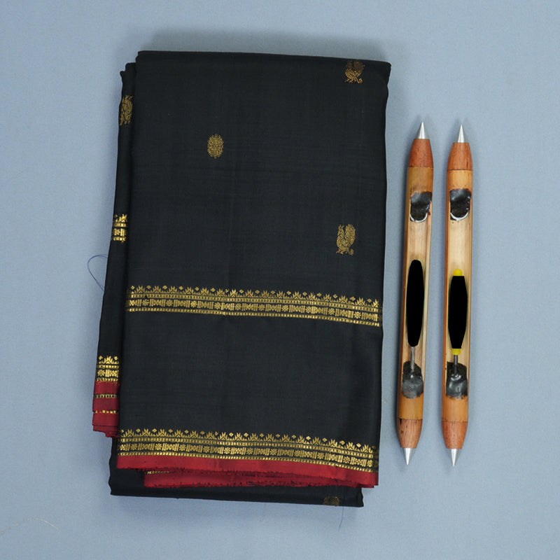 Hayagrivas Handloom Black Kanjivaram Silk Saree SSKBF67E3-12