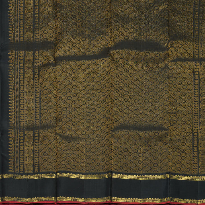 Hayagrivas Handloom Black Kanjivaram Silk Saree SSKBF67E3-12