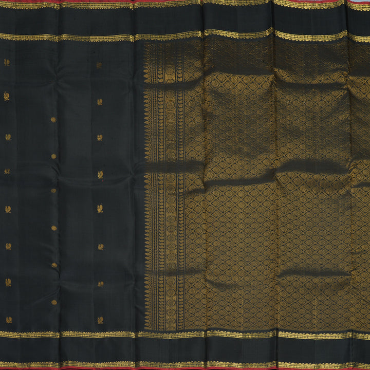Hayagrivas Handloom Black Kanjivaram Silk Saree SSKBF67E3-12