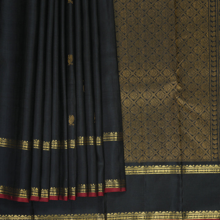 Hayagrivas Handloom Black Kanjivaram Silk Saree SSKBF67E3-12