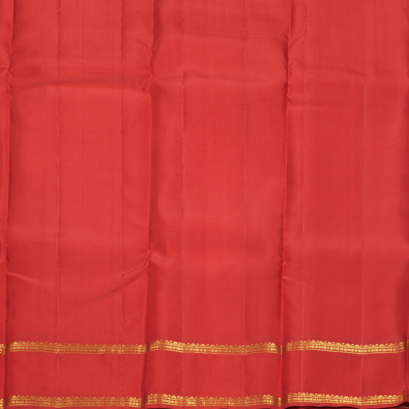 Hayagrivas Handloom Reddish-Orange Kanjivaram Silk Saree SSKBF67E3-13