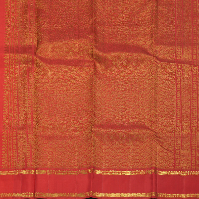 Hayagrivas Handloom Reddish-Orange Kanjivaram Silk Saree SSKBF67E3-13
