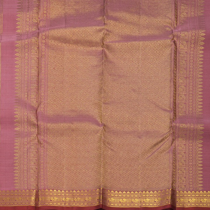 Hayagrivas Handloom Dark Orange Kanjivaram Silk Saree with Guava Pink Border SSKBF67E3-5