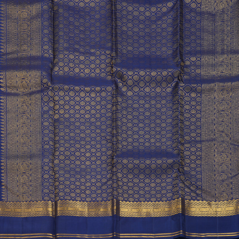 Hayagrivas Handloom Dark Blue Kanjivaram Silk Saree SSCBF67E4-18
