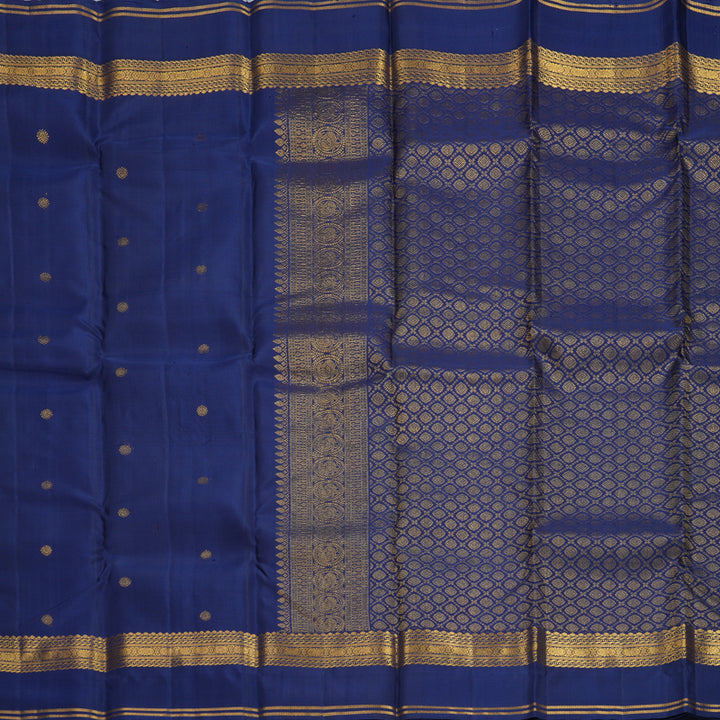 Hayagrivas Handloom Dark Blue Kanjivaram Silk Saree SSCBF67E4-18