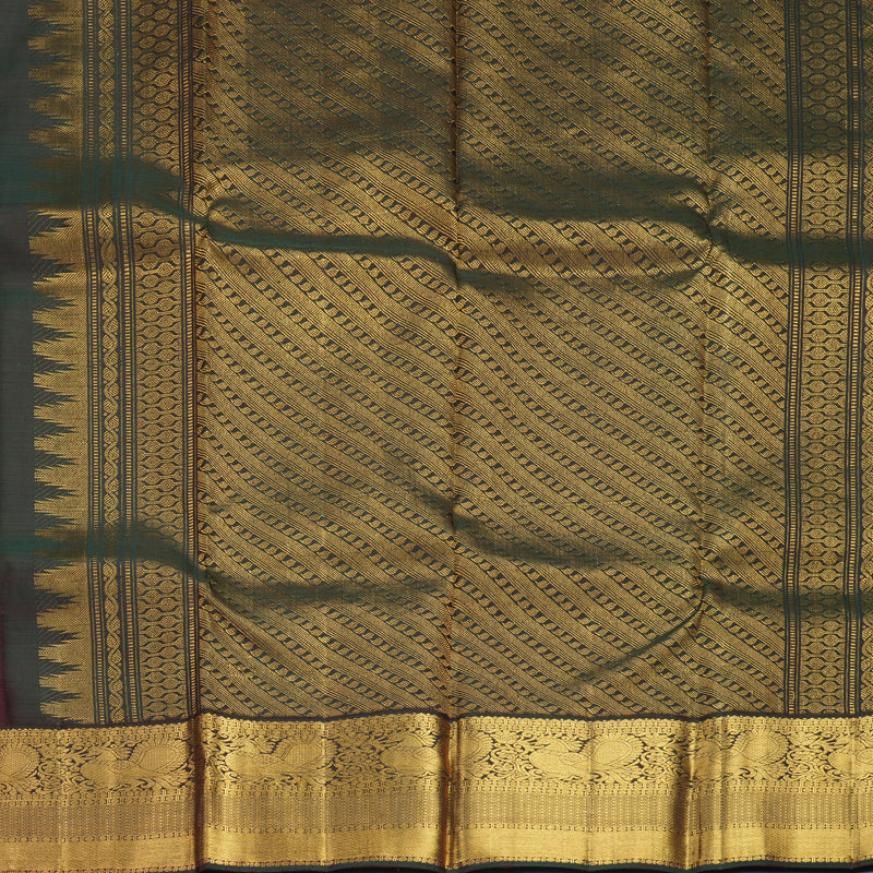 Hayagrivas Handloom Coffee Brown Kanjivaram Silk Saree with Deep Manthalir Border SSKBF67E4-5