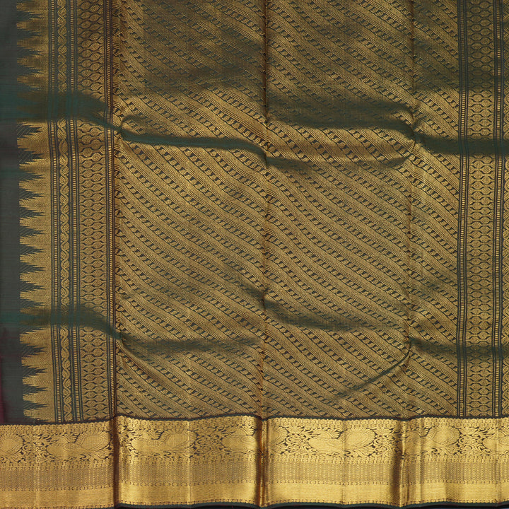 Hayagrivas Handloom Coffee Brown Kanjivaram Silk Saree with Deep Manthalir Border SSKBF67E4-5