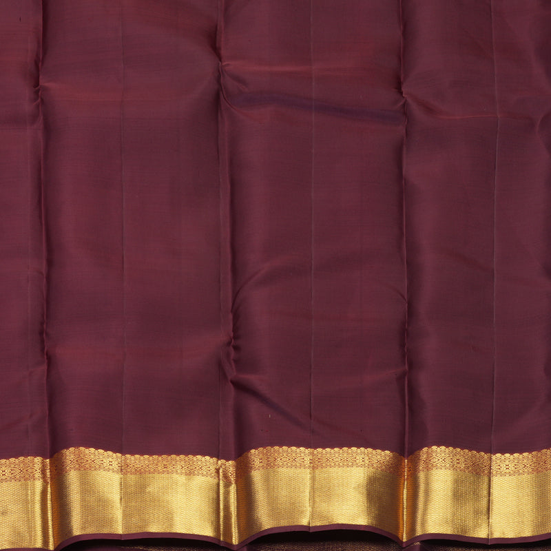 Hayagrivas Handloom Karum Pachai Kanjivaram Silk Saree with Deep Burgundy Border SSKBF61E1-18