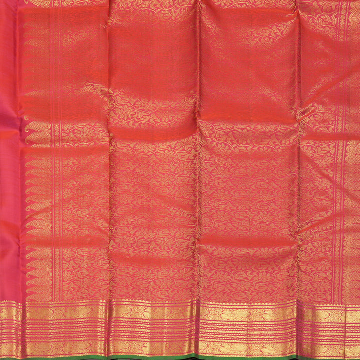 Hayagrivas Handloom Orangish-Pink Kanjivaram Silk Saree SSKBF67E5-2